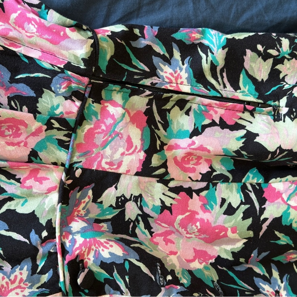 Vintage 80S Laura Ashley Black Cottagecore Floral Cotton Sundress US6 Sleeveless - Picture 14 of 14